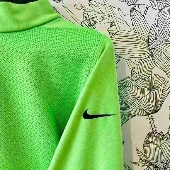 NIKE GOLF TOUR PERFORMANCE THERMA-FIT GREEN 1/2 ZIP PULL OVER FLEECE SIZE L - Picture 4 of 6
